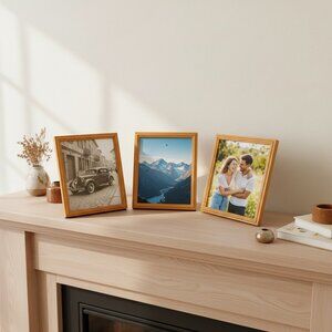 Set Of 3 Vintage Kmart Wooden Photo Frames 11" X 9.25" Display Horizontal Or Ver